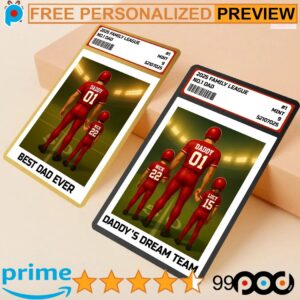 2025 Family League Football No 1 Dad Man And Kids Personalized Father's Day Gift Wallet Card