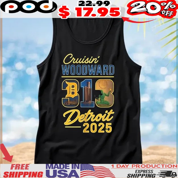 313 Cruisin’ Woodward Detroit M1 2025 T Shirt