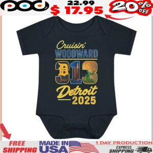 313 Cruisin’ Woodward Detroit M1 2025 T Shirt