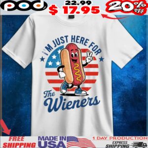 4th Of July Just Here For The Wieners USA Hot Dog Independence Day Shirt