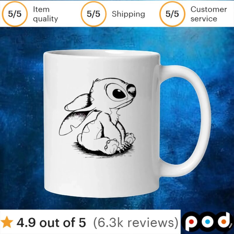 Stitch sitting sketch hand drawn t shirt