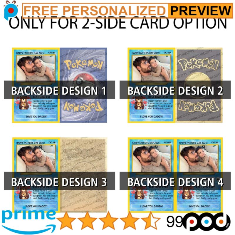 Personalized Free Photo Father's Day Pokemon Hologram Wallet Card Personalized Free Photo Father's Day Pokemon Hologram Wallet Card