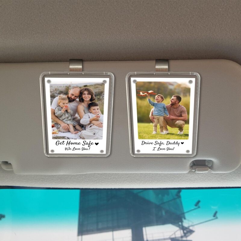 Father's Day Gift Personalized PHOTO INCLUDED Dad Car Visor Clip