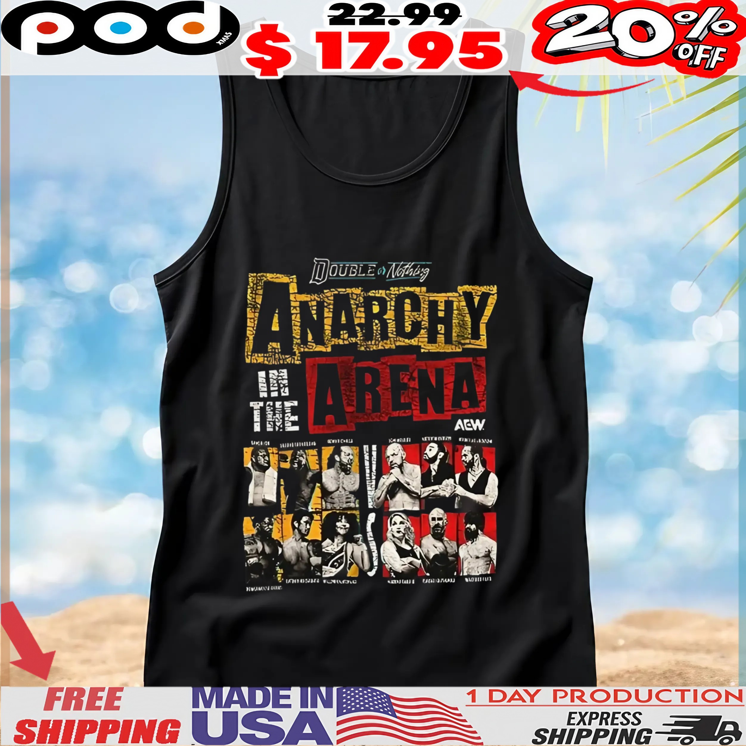 AEW Double or Nothing 2025 Anarchy in the Arena t shirt