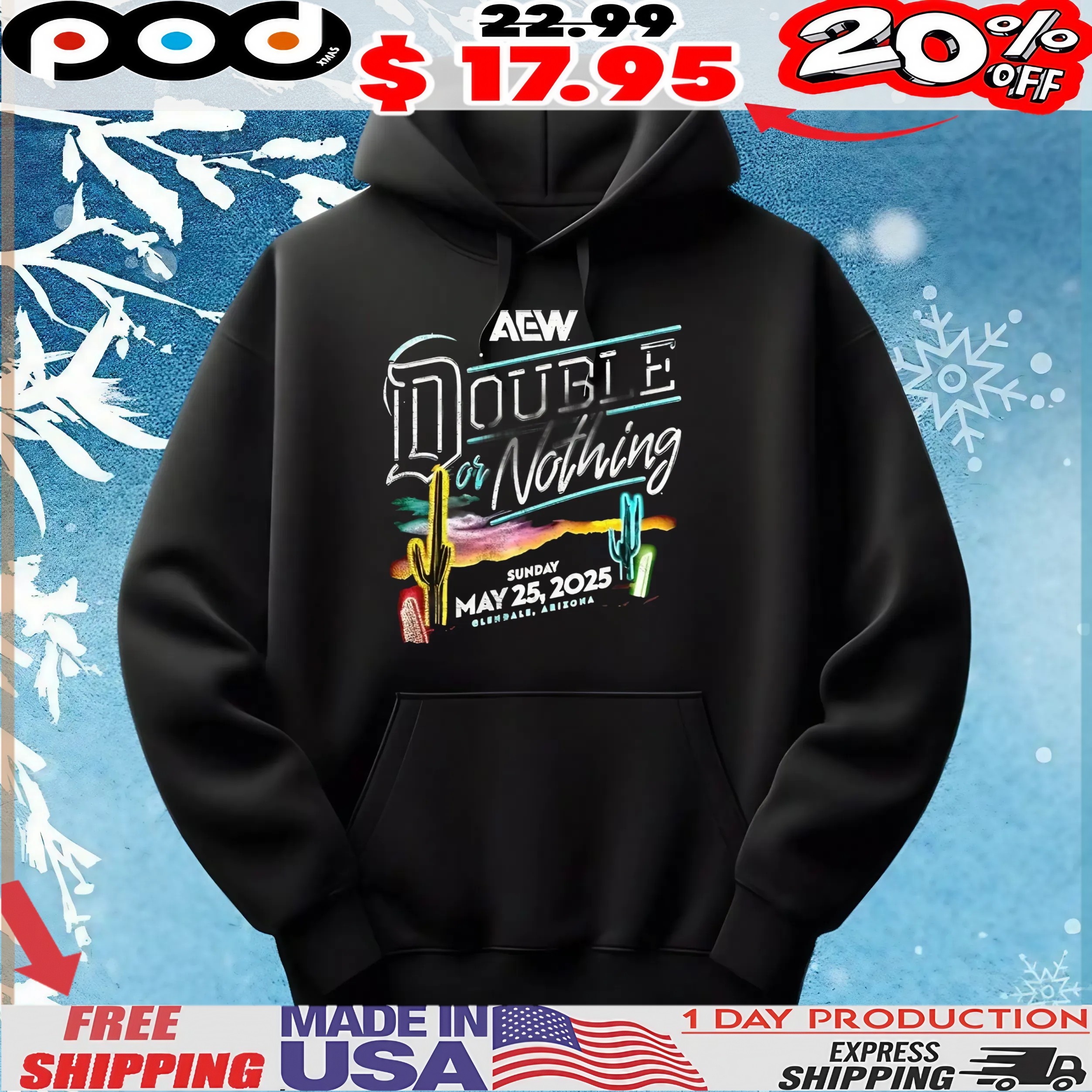 AEW Double or Nothing may 25 2025 t shirt