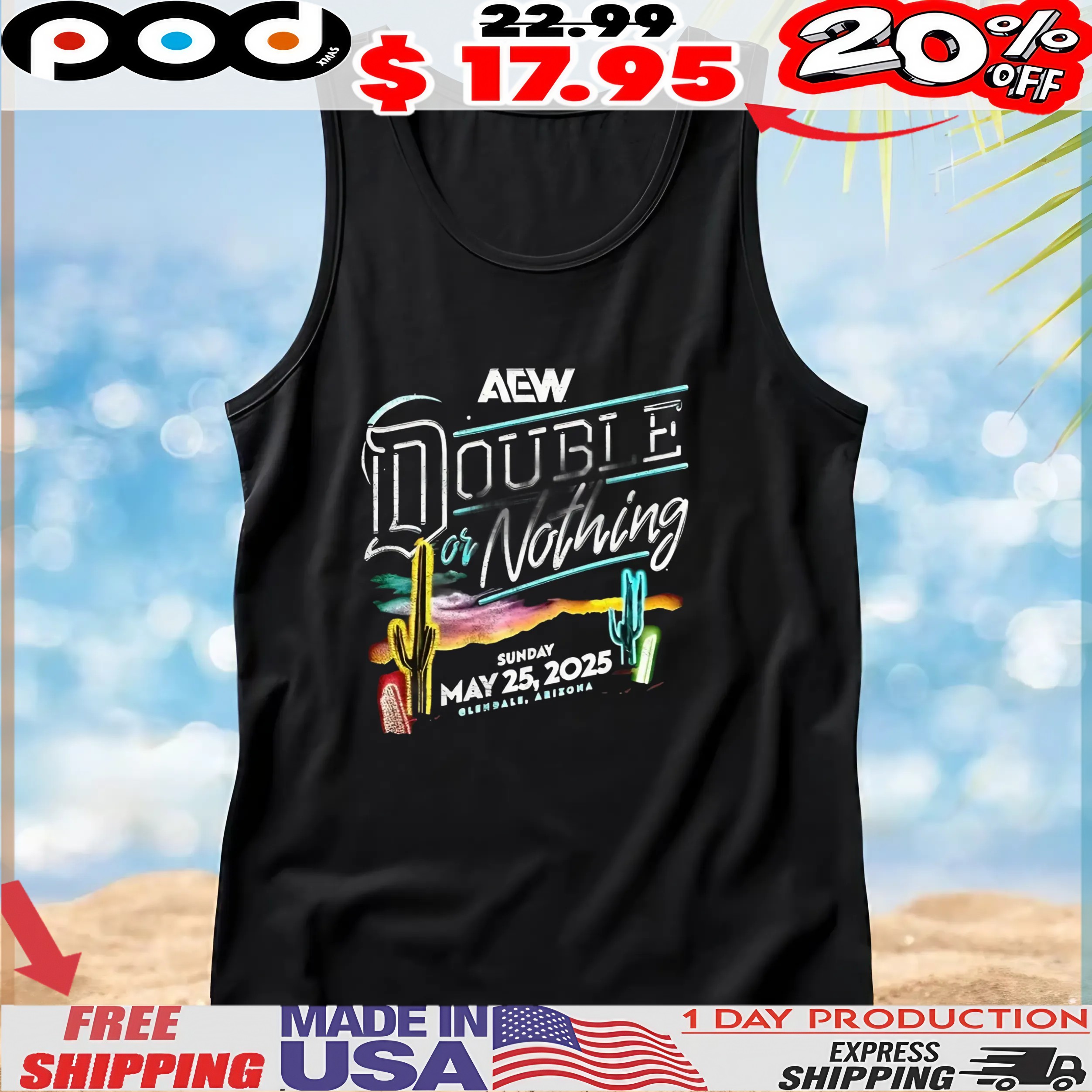 AEW Double or Nothing may 25 2025 t shirt