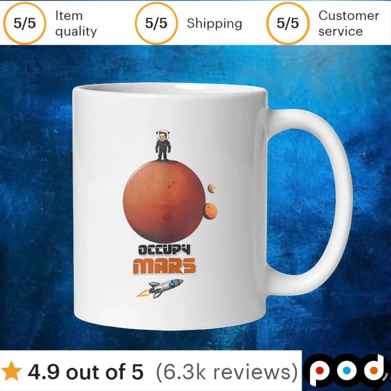Elon Musk Occupy Mars cartoon t shirt