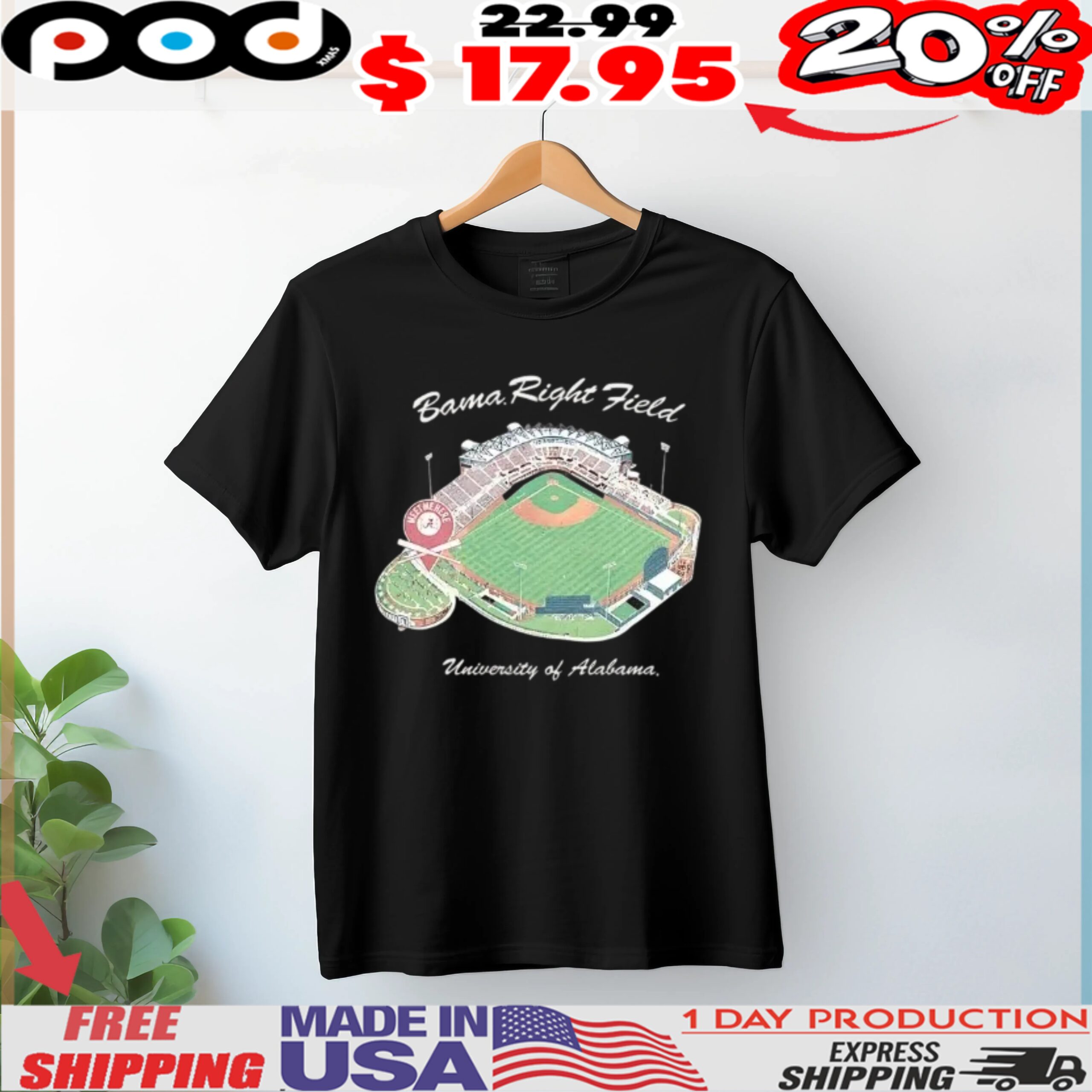 Alabama Crimson Tide Alabama Right Field university of Alabama Sewell Thomas Stadium shirt