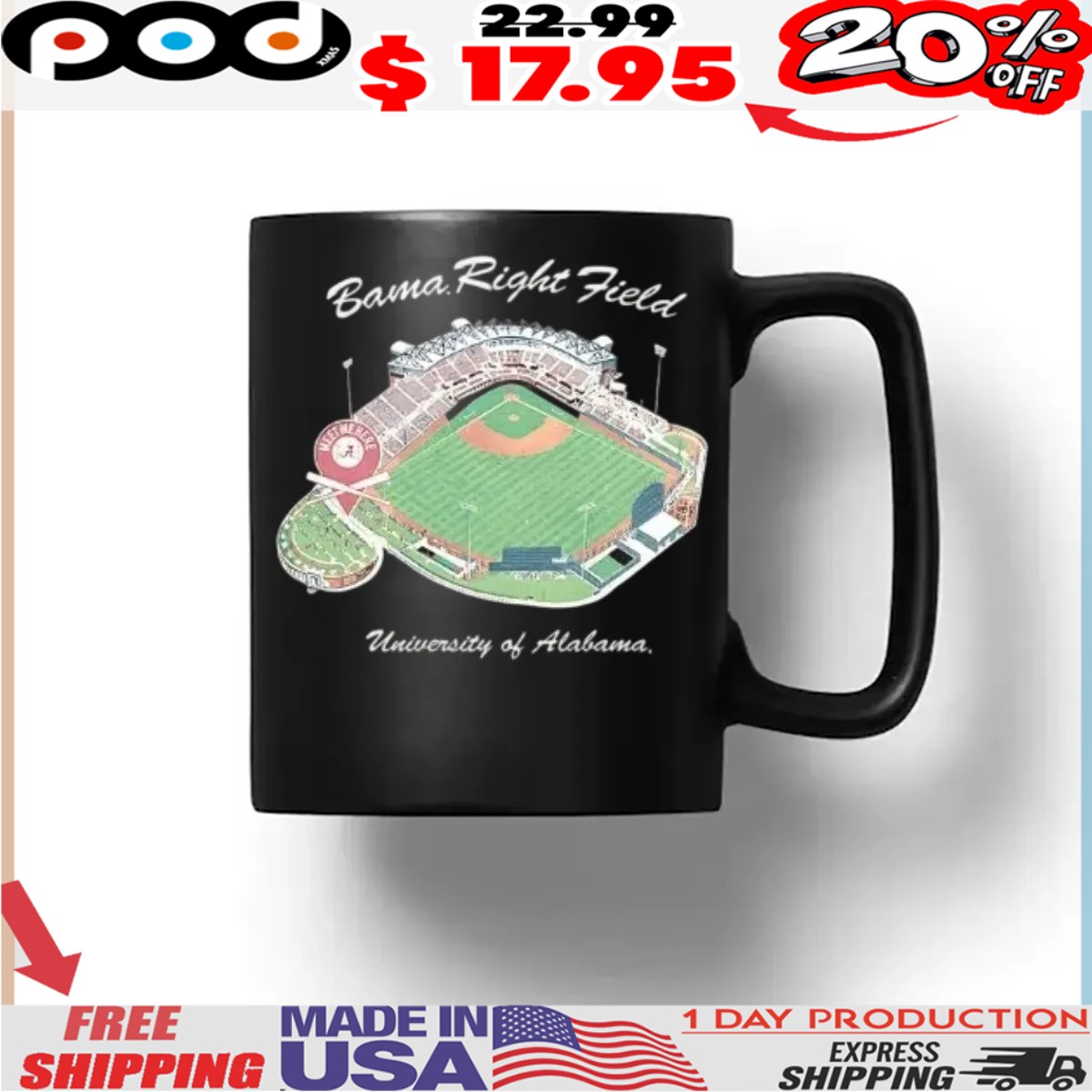 Alabama Crimson Tide Alabama Right Field university of Alabama Sewell Thomas Stadium shirt