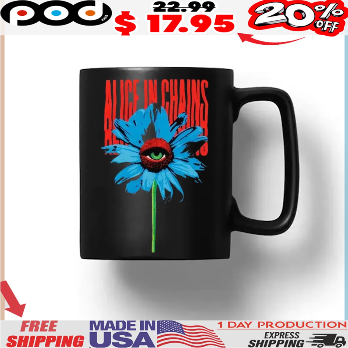 Alice In Chains Blue Eye Flower Shirt Alice In Chains Blue Eye Flower Shirt