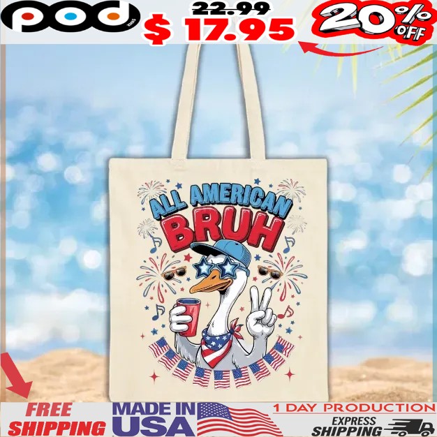 All American Bruh Duck Patriotic Goose 4th of July USA Fireworks Independence Day T Shirt