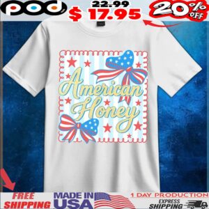 American Honey Coquette Preppy 4th of July Girly Memorial Day Vintage USA Independence Day Shirt