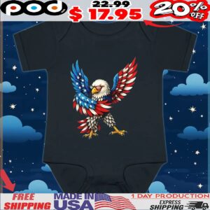 American flag USA dabbing bald eagle patriotic 4th of july t shirt