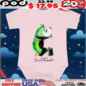 An avocado and a panda hug each other sweetly drawing t shirt