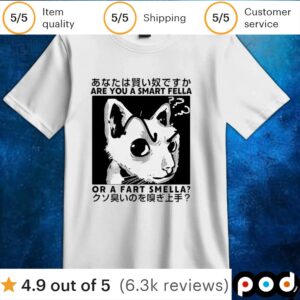 Anime are you a smart fella or a fart smella shirt