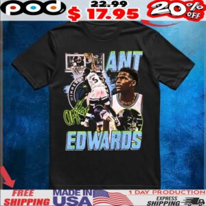 Anthony Edwards Timberwolves Basketball Vintage Bootleg Style Shirt