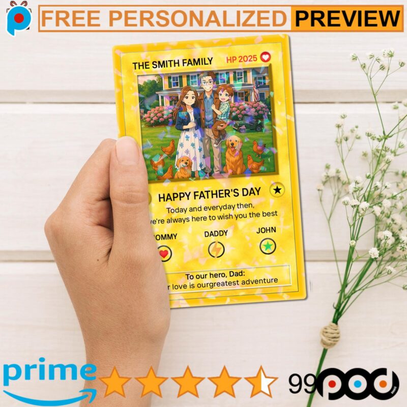 Free Personalized Father's Day Pok Mon Photo Anime Hologram Card Free Personalized Father's Day Pok Mon Photo Anime Hologram Card