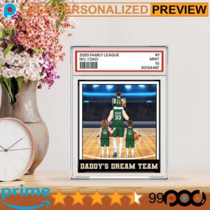 Basketball No 1 Dad Grandpa Man & Kids Father's Day Free Custom Acrylic Block Plaque