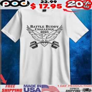 Battle Buddy Challenge 2025 Bird Dumbbells T Shirt