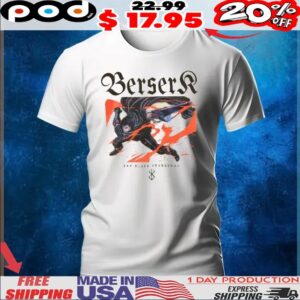 Berserk Guts Red Splatter The Black Swordsman T Shirt