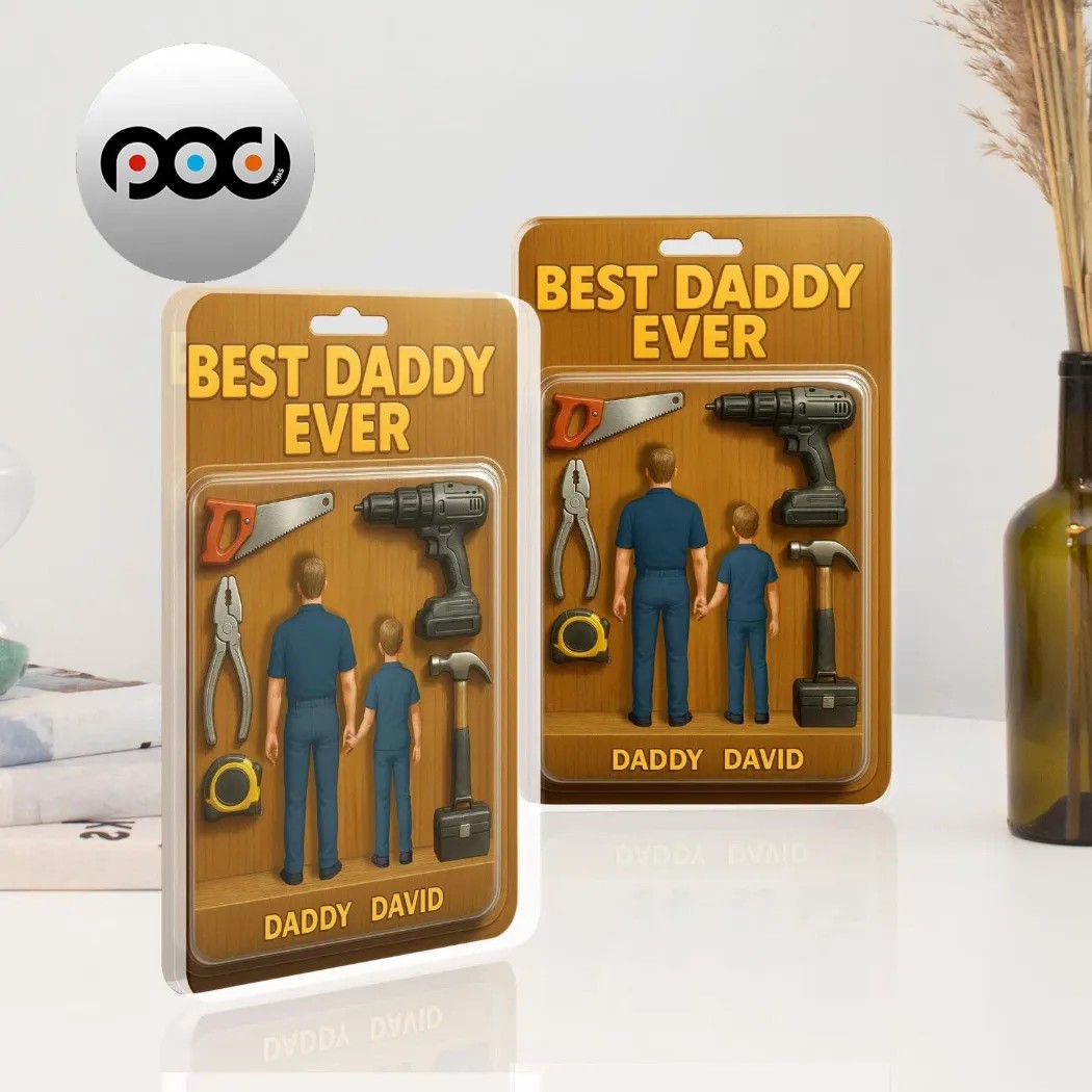 Best Dad Ever Father's Day Gift Custom Figure Acrylic Block Best Dad Ever Father's Day Gift Custom Figure Acrylic Block
