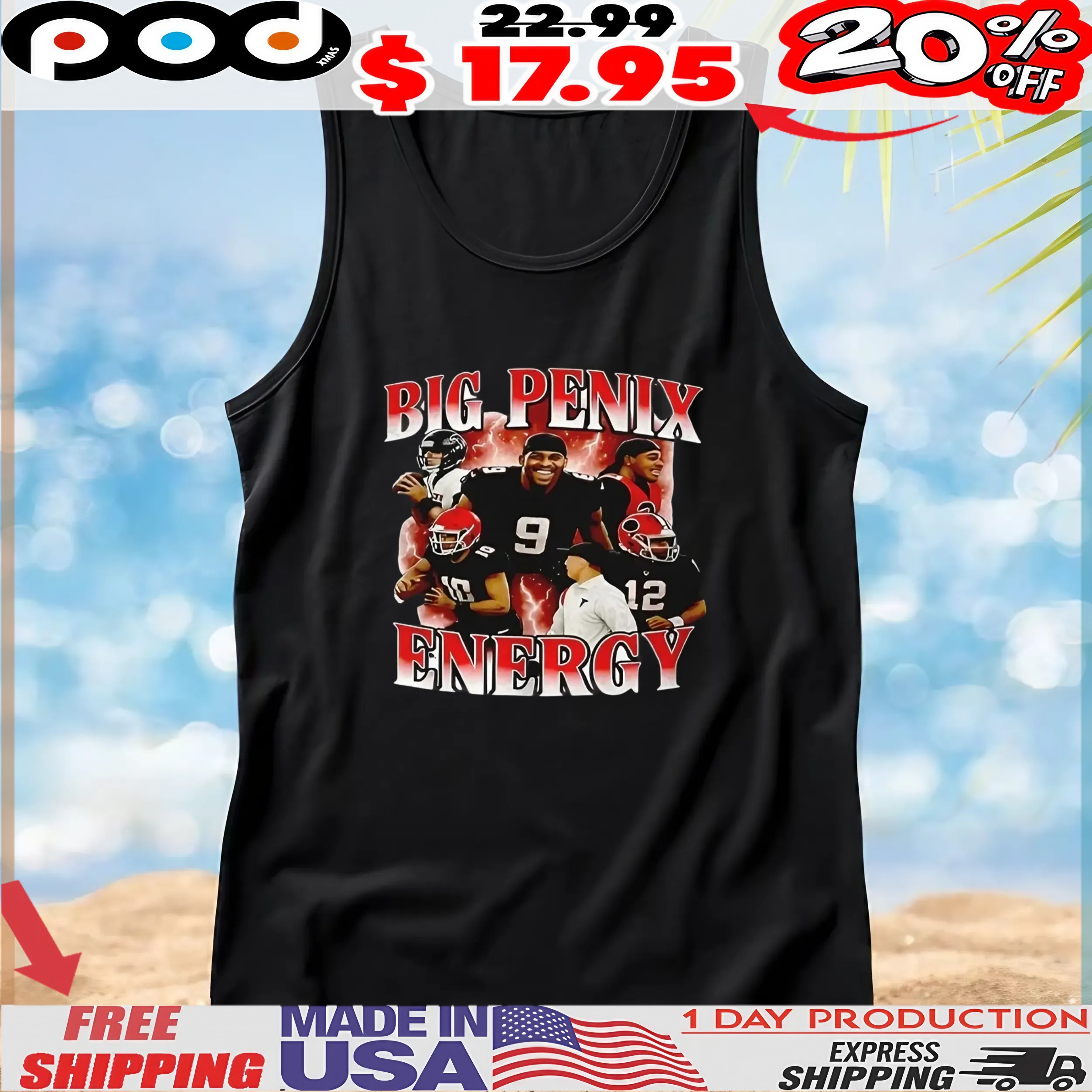 Big Penix Energy Michael Penix Jr Atlanta Falcons Vintage Bootleg Style T Shirt
