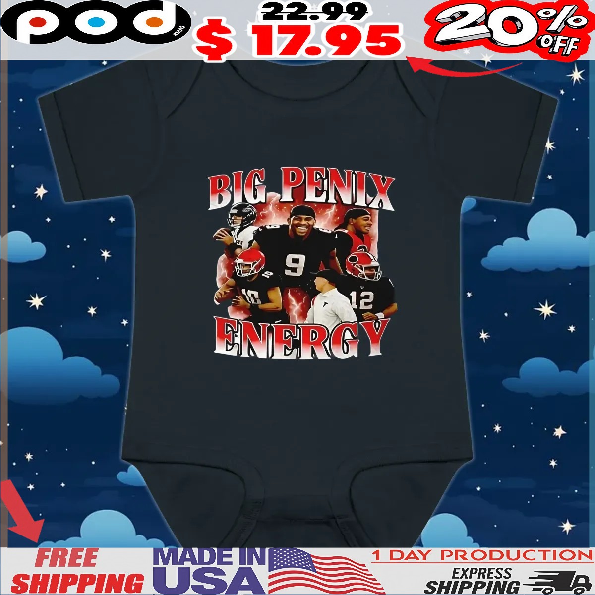 Big Penix Energy Michael Penix Jr Atlanta Falcons Vintage Bootleg Style T Shirt