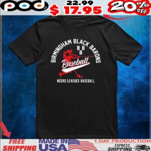 Black Birmingham Black Barons Negro Leagues Baseball t shirt