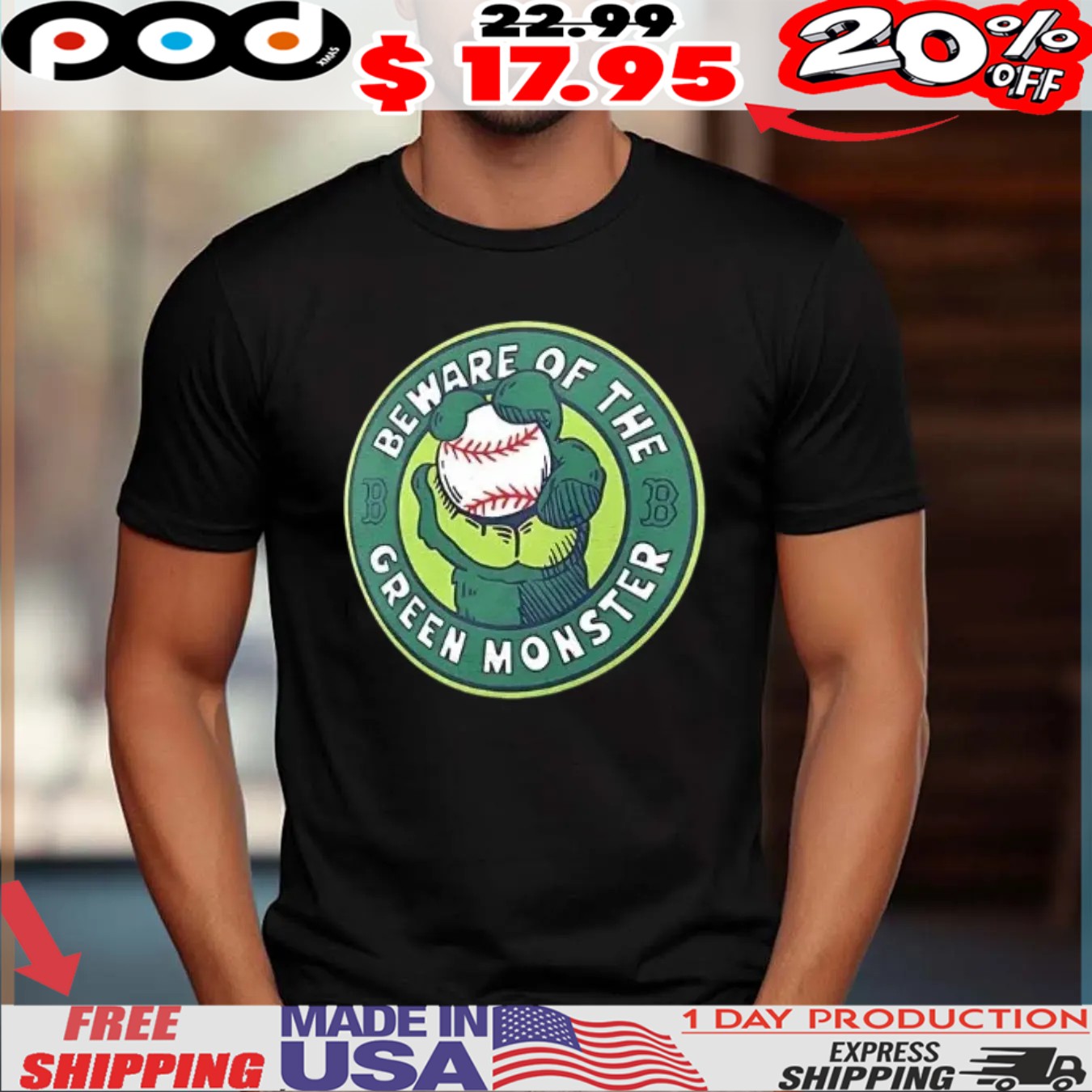 Boston Red Sox beware of the green monster hometown vintage logo shirt Boston Red Sox beware of the green monster hometown vintage logo shirt