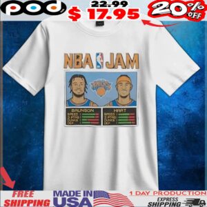 Brunson and Hart New York Knicks NBA Jam t shirt