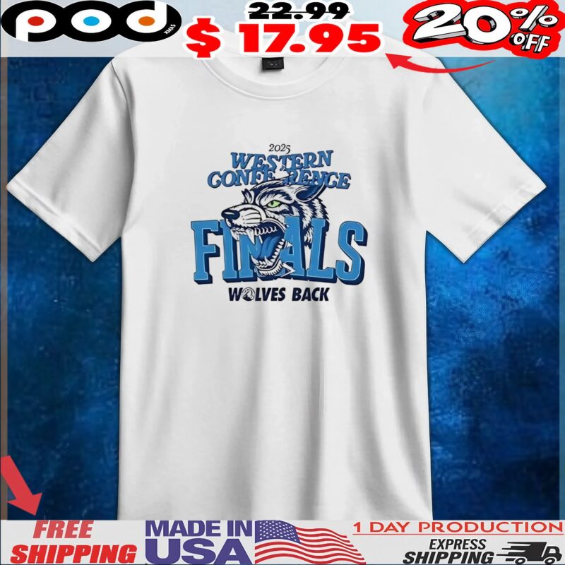 2025 Western conference finals Wolves back mascot t shirt