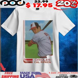 Cal Ripken Jr Baltimore Orioles MLB baseball card player t shirt