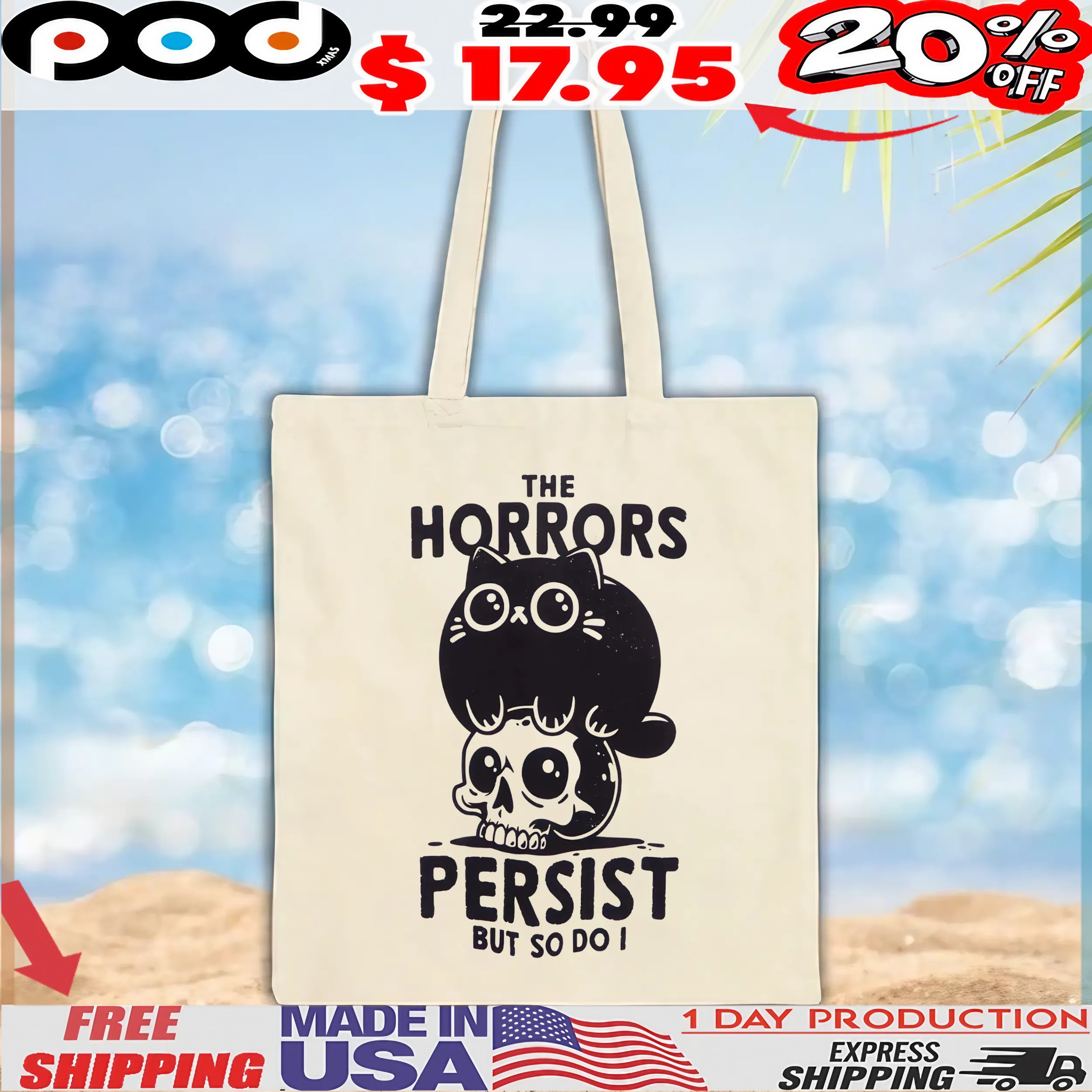 Cat The Horrors Persist But So Do I T Shirt