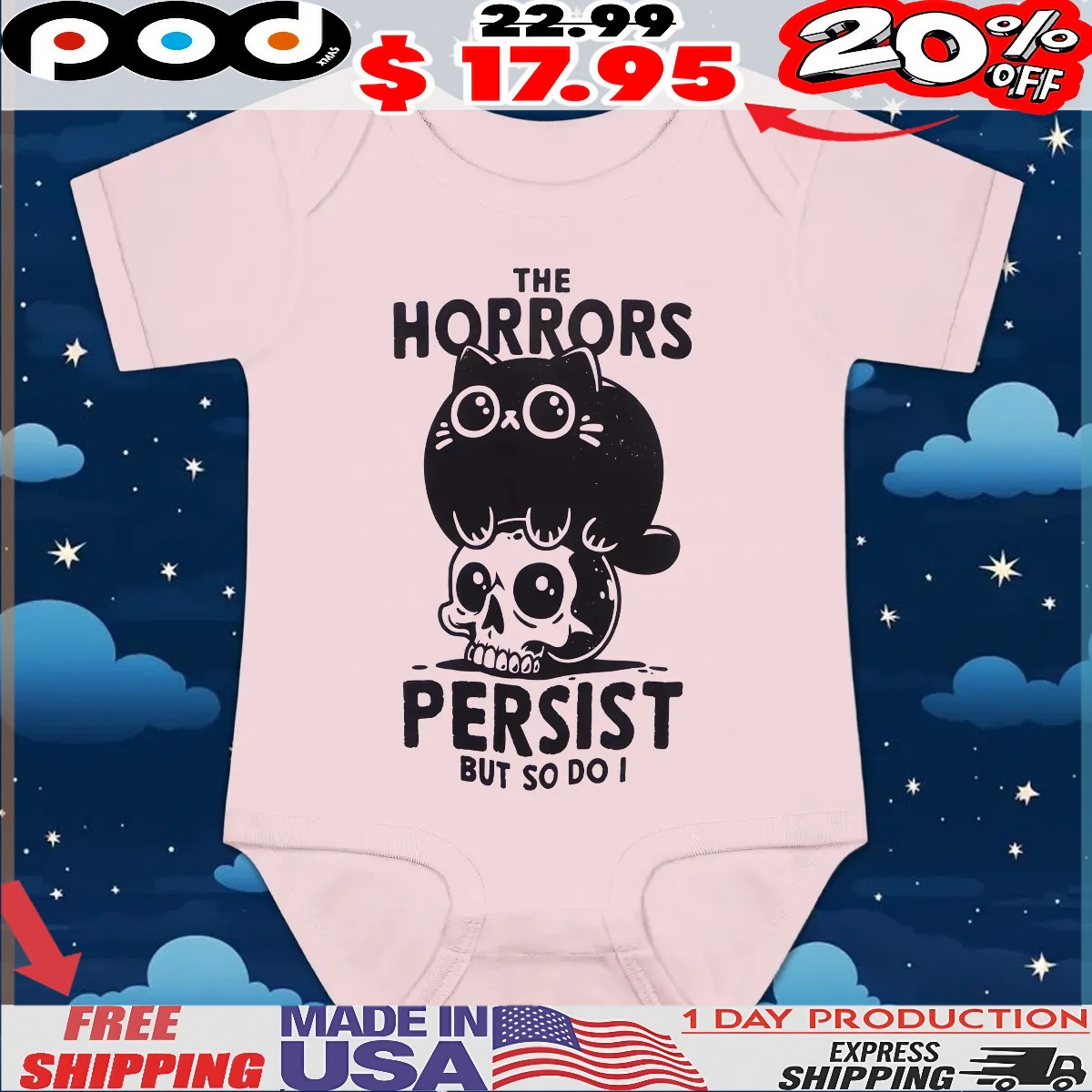 Cat The Horrors Persist But So Do I T Shirt