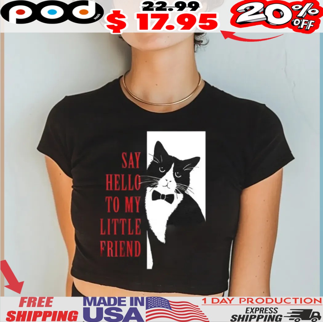 Cat X the Scarface say hello to my little friend poster shirt
