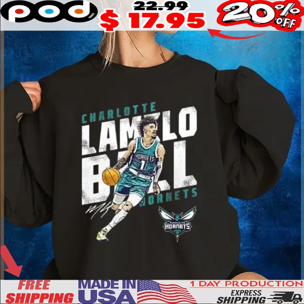 Charlotte Lamelo Ball Hornets Basketball Player Slant Signature Vintage Shirt