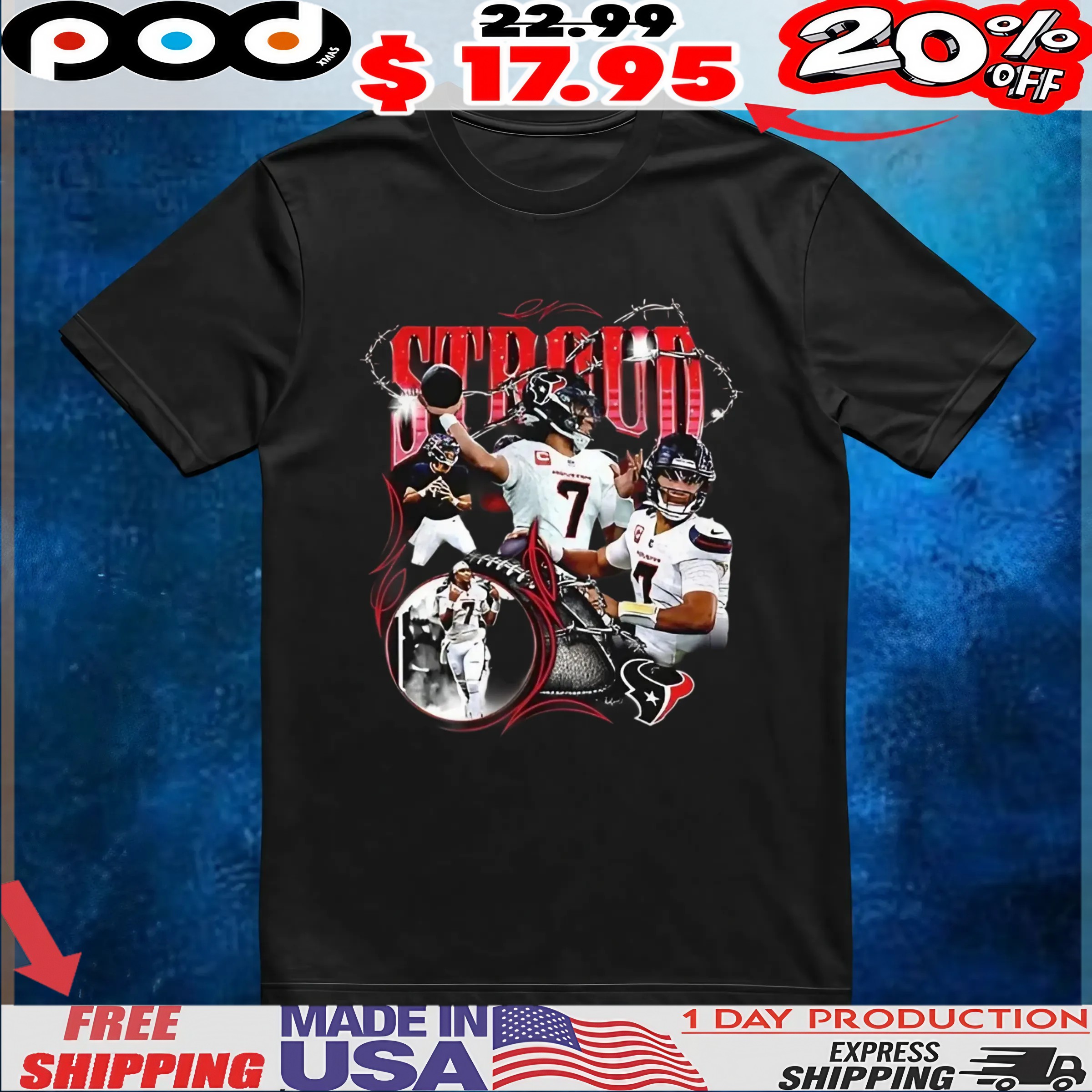 Cj Stroud Houston Texans Nfl Football Notorious Player Vintage Bootleg Style T Shirt