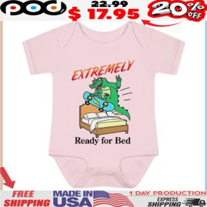 Crocodile Skateboarding Extremely Ready For Bed t shirt