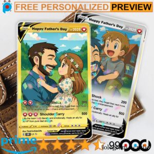 Custom Anime Photo Pokemon Father's Day Wallet Hologram Card