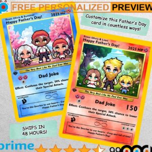 Custom Gamer Pixel Father's Day Pokemon Card