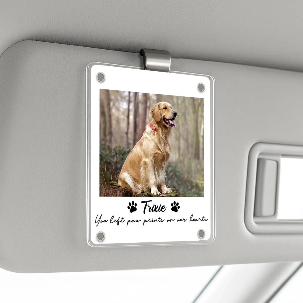 Custom Pet Photo Memorial Father Day Car Visor Clip Custom Pet Photo Memorial Father Day Car Visor Clip