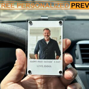 Custom Photo Drive Safe Unique Father's Day Gift For Dad Car Visor Clip