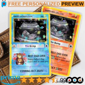 Custom Ultrasound Expecting Dad Gift from Bump New Dad Father's Day Gifts Photo Hologram Wallet Card