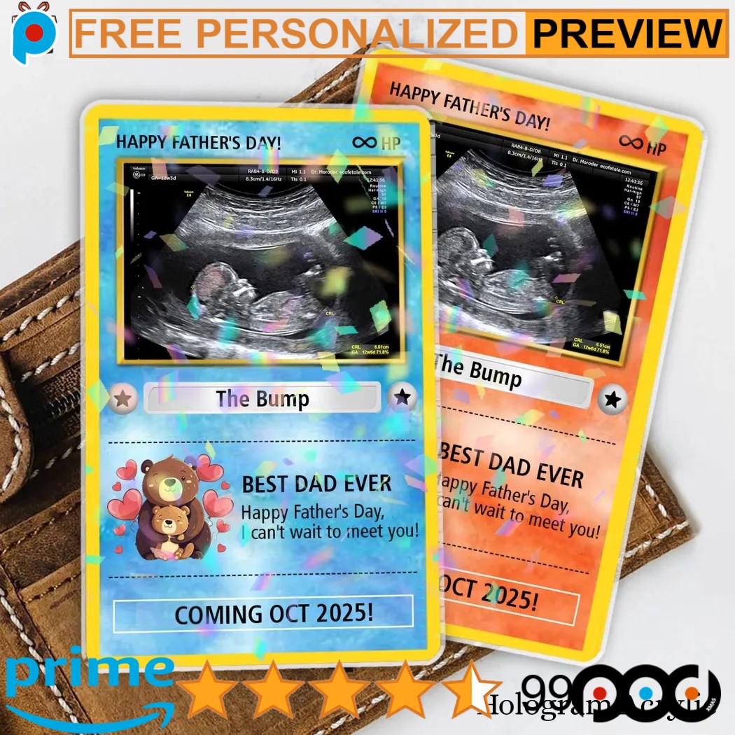 Custom Ultrasound Expecting Dad Gift from Bump New Dad Father's Day Gifts Photo Hologram Wallet Card