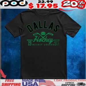 Dallas Hockey League 1993 Vintage Style T Shirt