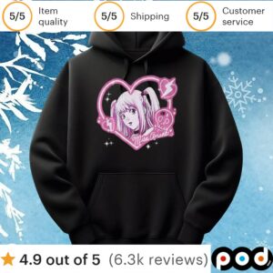 Death Note Misa Pink Heart Portrait T Shirt