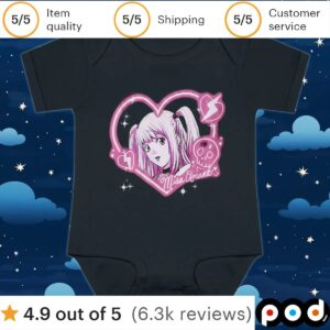 Death Note Misa Pink Heart Portrait T Shirt