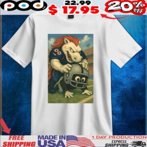 Denver Broncos vs Las Vegas Raiders Miles on Rusher mascot t shirt