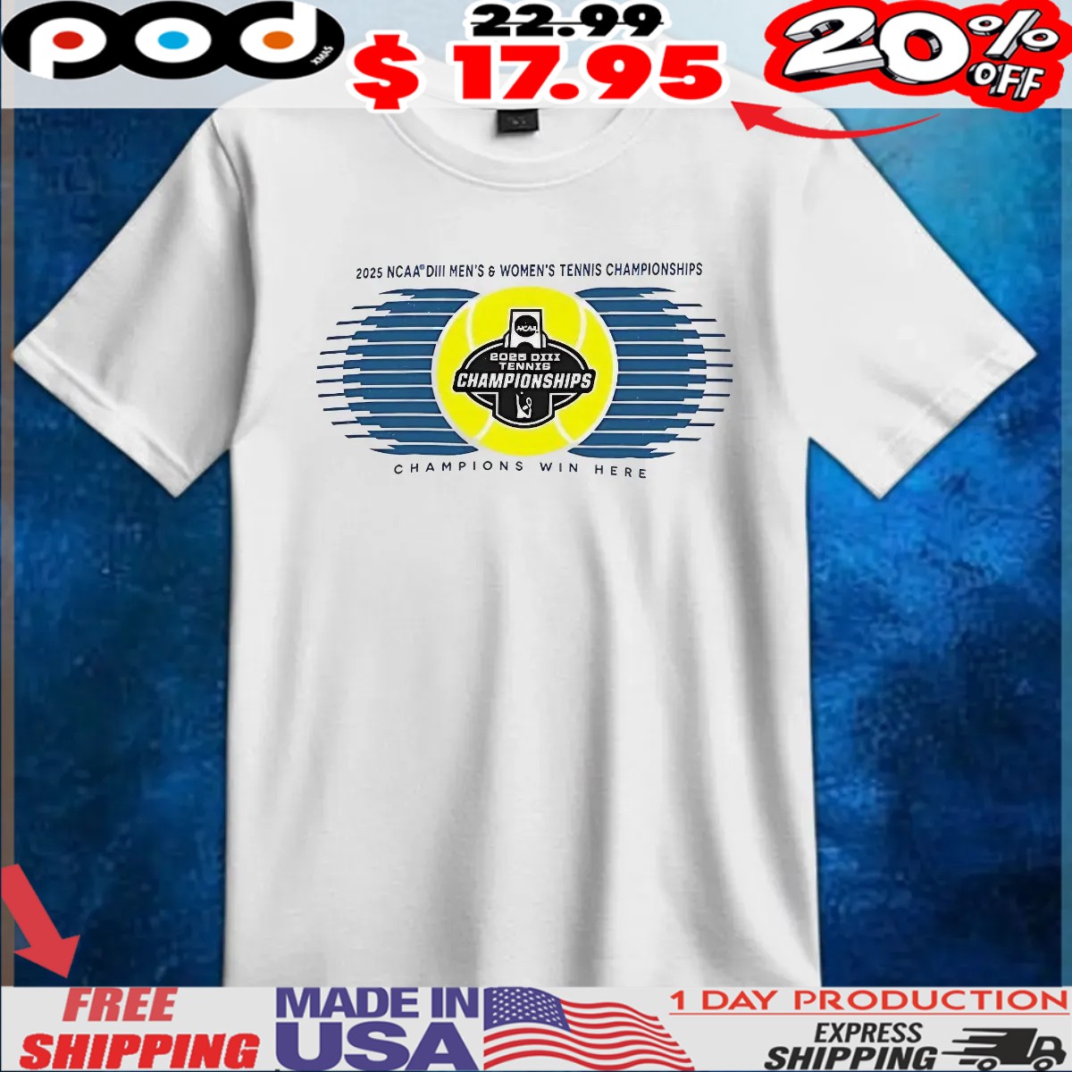 Division III Men’s & Women’s Tennis Championships NCAA 2025 Champions Win Here t shirt Division III Men’s & Women’s Tennis Championships NCAA 2025 Champions Win Here t shirt