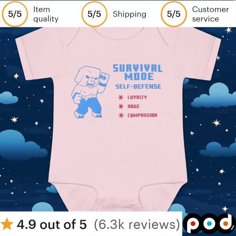 Minecraft Survival Mode Self Defense Loyalty Rage Compassion T Shirt